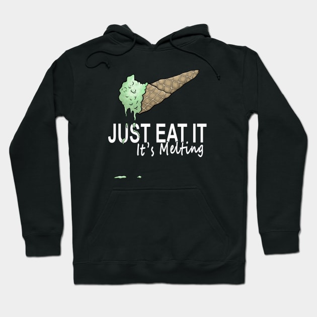 Just Eat It It’s Melting Funny Ice Mint Cream Fitness Hoodie by FrontalLobe